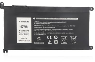 Chinoket WDXOR WDX0R batterie pour ordinateur portable Dell Inspiron 15 5565 5567 5568 5578 5579 5580 5582 5583 5584 7560 7569 7570 7572 7573 7579 7580 5368 5378 7368 7378 Latitude 3189 3480 3580 3379
