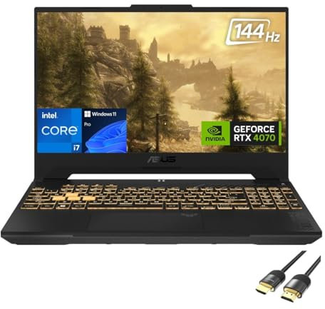 ASUS TUF Gaming Laptop, 15.6 FHD Display, 13th Gen 10-Core i7-13620H (Up to 4.90 GHz), GeForce RTX 4070, 64GB DDR5, 1TB NVMe 4.0, WiFi 6, Backlit KB, RJ45, TB 4, HDMI, PDG HDMI Cable, Win 11 Pro