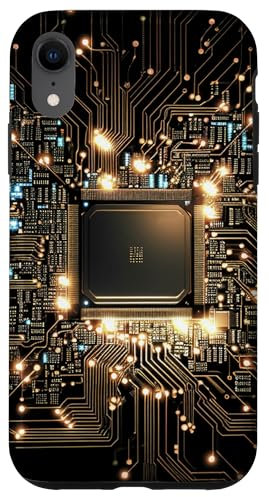 Carcasa para iPhone XR Placa base Microchip Circuito IT Ordenador Fondo
