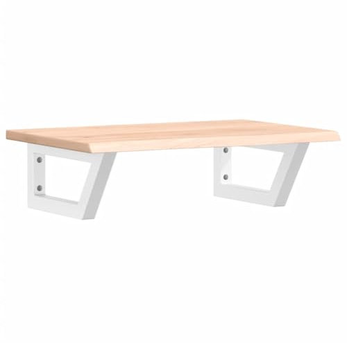 vidaXL Waschtischplatte mit Halterung, Holzplatte Waschtischkonsole Wandmontage, Waschbeckenplatte Wandkonsole Wandregal, Stahl Massivholz Eiche