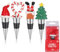 Set of 4 Christmas Wine Bottle Stopper Reusable Alloy Christmas Bottle Stopper Christmas Decorative Tree Heart Hat Santa Wine Stoppers Wine and Beverage Bottle Stoppers for Christmas (Colorful)