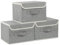 ENUMAIL 3 Piezas Caja de Almacenamiento Plegable con Tapa, Organizador de Ropa con Mango, Adecuada Para Habitaciones, Dormitorio, Oficina, 26×20×17cm, Gris
