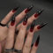 Clataly 24pcs longue pointe Gradient faux ongles 3D stéréoscopique faux ongles Halloween faux ongles femme presse ongles