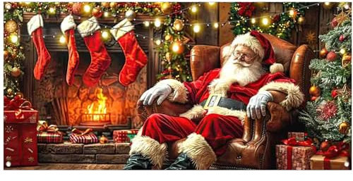 Fournitures de Fête pour Enfants - Bannière et Couverture de Porte de Garage du Père Noël - Décorations de Noël