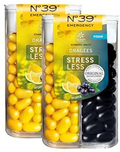 Lemon Pharma Bachblüten Emergency Stressless Dragées N°39 Tag & Nacht – Original Mischung nach Dr. Bach – Vegan und Alkoholfrei – 2x44g – Geschmack Zitrone und Schwarze Johannisbeere