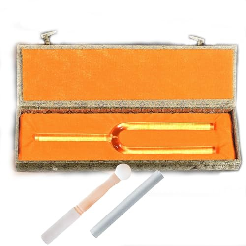 EUZLKDXU Quartz Crystal Tuning Fork， Quartz Chakra Crystal Tuning Fork With Free Crystal Striker, Chakra Musical Instrument for Yoga Meditation Sound Healing(D NOTE,440hz 16mm)