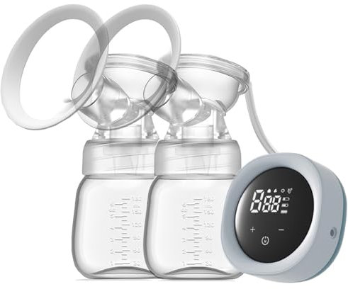 Breast Pump, Electric Breast Pump,Hands Free Painless 4 Modes 9 Levels with LCD Display Low Noise Rechargeable, Mobile Flow Hands Free Breastpump, Breastpump Electrical. (Blue)