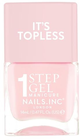 Nails Inc It's Topless Gel-Like Nail Polish, 4-in-1 Base Coat, Treatment, Colour & Top Coat, Long Lasting, Strong, Chip Free Nails, Glossy Salon Quality Manicure, Air Dry Nail Polish, Dakota, 14 ML