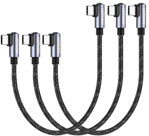 HOTNOW Angle USB C A C cable 15cm 3 piezas, 0,15m corto USB C cable cargador 65w carga rápida, adecuado para iPhone 15/16, fuente de alimentación móvil y dispositivos C