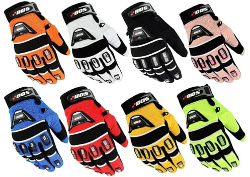 BOSmoto Fahrrad- und Motocross-Handschuhe, MX MTB DH FR Downhill Freeride, Langlebige, Flexible Materialien, Belüftete Handoberseite, Matrix Glove Attack, Unisex (RED, L)