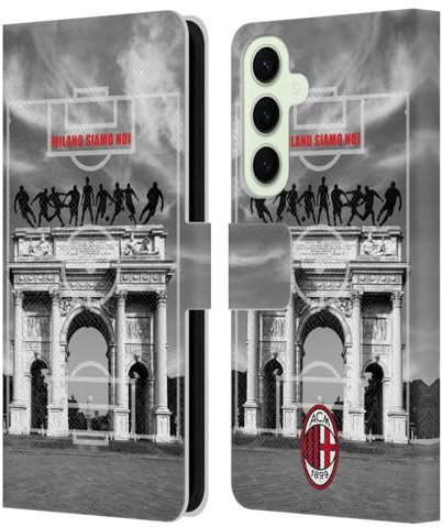 Head Case Designs Offizielle AC Milan Milano Siamo NOI 2 Erwachsene Leder-Wallet-Hülle Kompatibel mit Samsung Galaxy S25+