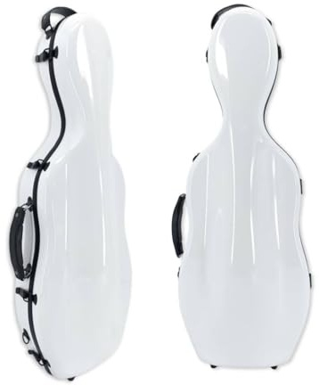 WUQIMUSC Custodia rigida leggera per viola in fibra di vetro per dimensioni da 16 a 16,5, custodia rigida per viola con spalline, 2,68 kg, guscio impermeabile (bianco)