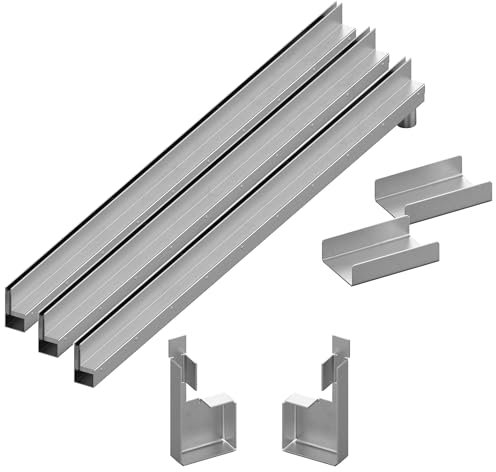 MaTaDa® Entwässerungsrinne Schlitzrinne Gartenrinne Terrassenrinne Komplett Set (3m - Ablauf Rechts)