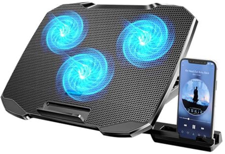 COOLCOLD Laptop Cooling Pad Compatible with 10 To 17 Inch Notebooks With 3 Large Fans 5 Adjustable Heights And 2 USB Ports