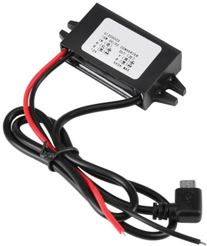 Uadme Convertitore di Tensione 12v 5v, Regolatore di Tensione Trasformatore, DC-DC 12V a 5V 3A Micro USB Buck Convertitore for Auto Smartphone, Display LED, Ventola Elettrica