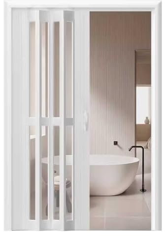 Sliding Accordion Screen Door, Metal Folding Door with Multifold Magnetic Gate for Bathroom, Front Door, Cat Proof