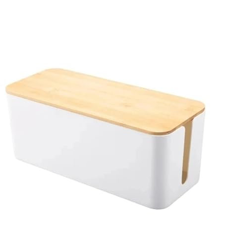 SUBLXPoten Cable Management Box Wire Storage Box Power Board Wire Boxes Socket Data Cable Junction Box Plastic Storage Box(White,S)