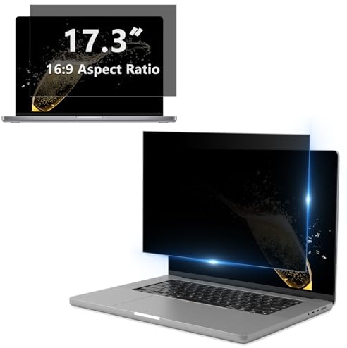 CeiBand Blickschutzfolie für Laptop 17.3 Zoll, 17.3 Displayfilter [16:9] | Sichtschutzfilter Privacy Screen Filter, Anti Blaulicht Blendschutz Displayschutz für Lenovo Hp Dell Acer Asus, Abnehmbarer