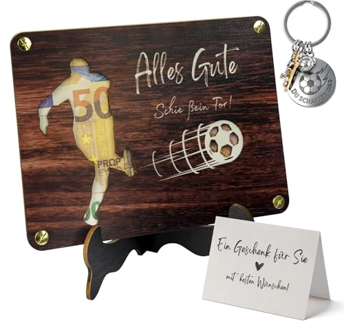 Mason Life Wooden Money Gift - Money Gift Packaging for Birthday (Football)