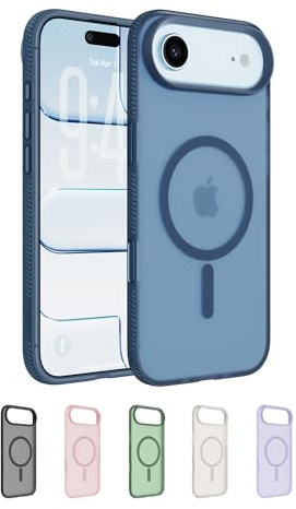 Belkin SheerForce Grip MagSafe Compatible iPhone Air Case with Slim Design & Anti-Slip Side Lines - Magnetic, Transparent, & Shockproof Protective iPhone Case - Blue