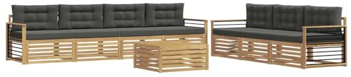 vidaXL Outdoor-Sofagarnitur 8 pcs Weiß und Anthrazit 79 x 79 x 37 cm, Garten Sofa, modernes Outdoor-Mobiliar, Bequeme Lounge-Ecke für Terrasse und Patio