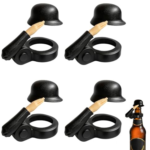 4er Set Bierflaschenverschluss Stahlhelm,Wiederverwendbarer Flaschenverschluss Bierflaschen,Lustiger Flaschendeckel für Bierflaschen,Staubdichter Bierflaschen Verschluss Helm,Deko Party Soldaten