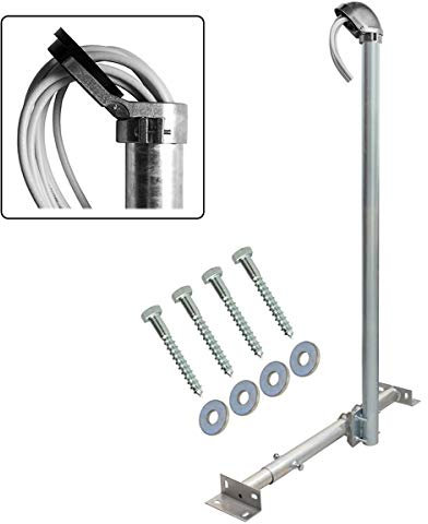 Premium X Basic X120-48 SAT TV Teleskop-Dachsparrenhalter 120cm Mast 48mm Stahl Dach-Sparren-Halterung für Satelliten-Antenne Satellitenschüssel inkl. ALU-Mastkappe Befestigung
