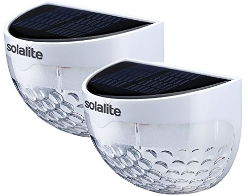 Solalite® 6 LED Solar Powered Security Lights,Waterproof Outdoor Wireless Sensor Fence Light for Garden, Patio, Fence, Yard, Pathway, Hall, Driveway, Garage, Stairway, Gate, Wall (2 Pack, White)