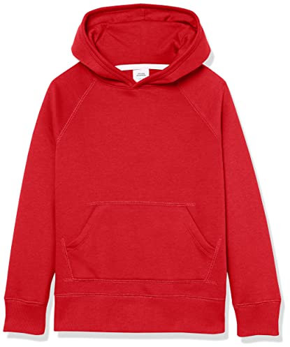 Amazon Essentials Felpa con Cappuccio Modello Pullover Bambine e Ragazze, Rosso, 3 Anni