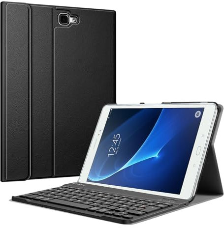 FINTIE Custodia Tastiera (AZERTY francese) per Samsung Galaxy Tab A 10.1 SM-T580N/T585N - SlimShell Sottile Leggero Cover con Tastiera Wireless Bluetooth, Nero (n° IT19090000011669)