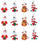 Annhao Portaposate Natalizie, 12 Pezzi Set Portaposate Natalizie da Babbo Natale Tasche Posate per Forchetta Cucchiaio Decorazione della Tavolo di Natale, 4 Stili