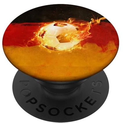 Fußball Deutschland Flagge Cool Geschenk Männer Junge Kinder PopSockets PopGrip: Ausziehbarer Sockel und Griff für Handys/Tablets mit Tauschbarem Top PopSockets Klebender PopGrip