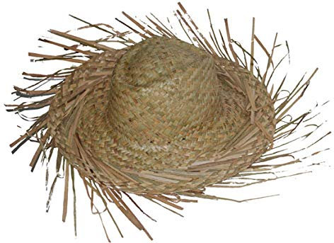 COOLMP Lot de 12 - Chapeau de Paille avec Franges Nature