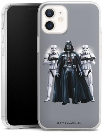 Slim Case extra dünn kompatibel mit Apple iPhone 12 mini Silikon Handyhülle transparent Hülle Darth Vader Stormtrooper Star Wars