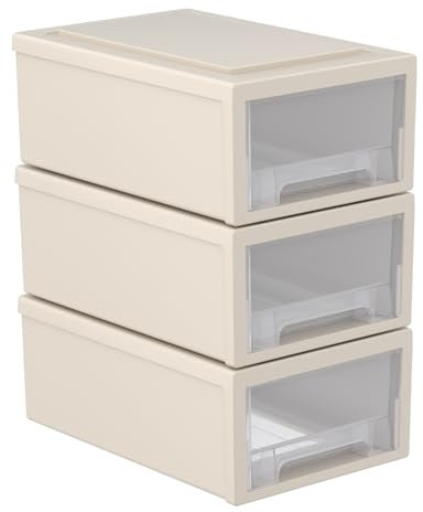 Tyminin 6 Quart Stacking Storage Drawer Unit Plastic Storage Tower, 3 Pack