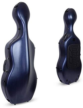 Crossrock Custodia in Policarbonato per Violoncello 4/4 | Finitura blu opaca, resistente ai graffi, leggera con ruote – Ideale per giovani violoncellisti