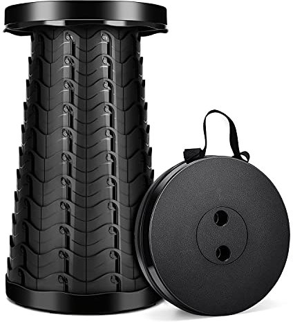 LUXJET Portable Folding Stool Lightweight Yet More Sturdy with Load Capacity 180KG, Retractable Plastic Foldable Collapsible Stool for Camping Fishing Hiking BBQ Outdoors Indoors Kitchen