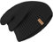 riverso Herren Slouch Beanie RIVSimon Mütze Outdoormütze Strickmütze Joggingmütze Wintermütze Basic Einfarbig Loose Fit Frühling Herbst Winter 100% Acryl Einheitsgröße (Einheitsgröße, Schwarz)