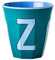 RICE DK - Tazza in melamina, misura media, colore: Verde smeraldo con lettera Z