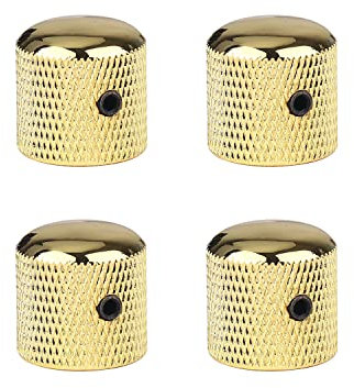 XIYANGJUAN 4Pcs Metal Guitar Knobs Gold Volume Tone Control Knob Dome Knobs with with Allen Keys Screws for Fender Telecaster Gibson Les Paul Electric Guitar Bass
