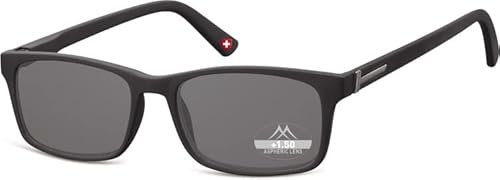 Generico Occhiali da lettura da sole +2,5 uomo donna graduati montana eyewear con lenti da sole lenti scure (2.5, NERO)
