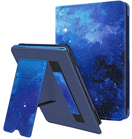FINTIE Étui pour 6 Kindle (11e Génération, Modèle 2024/2022) | Coque Fixation à Béquille Housse avec Fente pour Carte et Dragonne, Veille/Réveil Auto, Ciel Étoilé