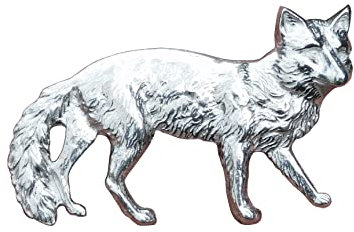 William Sturt Fuchs-Brosche, Fuchs-Schmuck, Wald-Brosche, Fuchs-Geschenke, handgefertigt aus feinem Zinn, Einheitsgröße, Metall