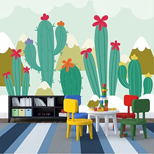 XTSWallpaper Grün Pflanze Kaktus 140X70Cm Selbstklebender 3D Wandaufkleber 3D Wandtattoos - Wandbild Sticker - Wandbild Selbstklebend Vinylfolie Wohnzimmer Schlafzimmer Dekoration