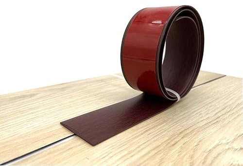 Übergangsleiste Selbstklebend, PVC Bodenleiste, Selbstklebende Boden und Tür-Übergangsstreifen, Ungelochte Abdeckleiste für Fliesen, Holz, Laminat (Rote Eiche Holzmaserung, 3m X 4cm)