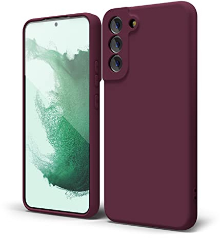 oakxco für Samsung Galaxy S22 Plus Hülle Silikon Case mit Kameraschutz, Ultra Dünn Bunt Handyhülle Mädchen, Einfarbig Handy Hülle Slim Schutzhülle, Matt TPU Weich Gummi Silikonhülle, Weinrot Bordeaux