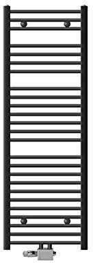 ECD Germany Badheizkörper Mittelanschluss 500 x 1500 mm Anthrazit gerade mit Thermostat und Anschlussgarnitur Universal Eck- und Durchgangsform - Heizkörper Heizung Handtuchwärmer Handtuchtrockner