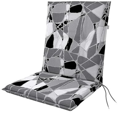 Doppler Auflage Niederlehner Living Scherben Muster I Gartenstuhl-Polster 100x48x6cm aus Baumwolle & Polyester I Sitzauflage weich & bequem I Sitzkissen zum Festbinden an Gartenstuhl