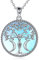 Moonstone Tree of Life Necklace Sterling Silver Pentagram Pentacle Triple Moon Goddess Pendant Necklace Pagan Wiccan Magic Amulet Jewellery for Women Men (M-Moonstone Triple Moon Goddess Necklace)