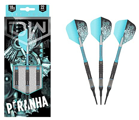 DW Piranha Dartpfeile, 18 g, 90 % weich, 11 Spitzen, präzise ausbalanciert, präzise und langlebig, perfekt für Profis und Freizeitspieler